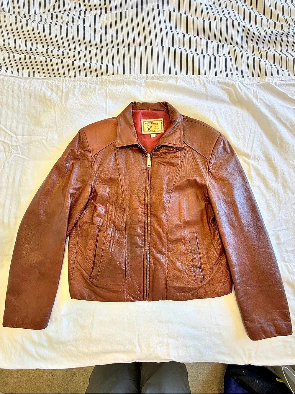 Vintage 70s Attica De California Genuine Leather Jacket - Size 42